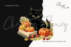 Whimsical Vintage Halloween Cats Clipart Product Image 3