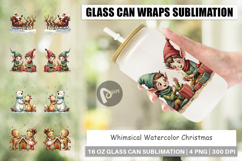 Whimsical Christmas Glass Can Product Image 1