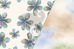 Whimsical Watercolor Floral Digital Paper Product Image 4