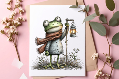 Whimsical Watercolor Frog Clipart Product Image 2