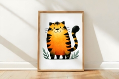 Whimsical watercolor tiger clipart Product Image 3