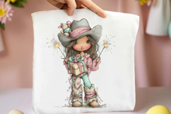 Whimsical Western Birthday Girls Clipart Product Image 2