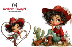 Whimsical Western Cowgirl Clipart Product Image 1