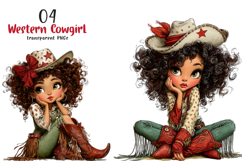 Whimsical Western Cowgirl Clipart Product Image 1