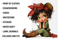 Whimsical Western Cowgirl Clipart Product Image 2