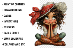 Whimsical Western Cowgirl Clipart Product Image 2