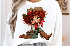 Whimsical Western Cowgirl Clipart Product Image 3