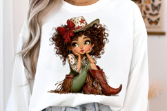Whimsical Western Cowgirl Clipart Product Image 3