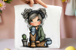 Whimsical Western Girls Clipart Product Image 2