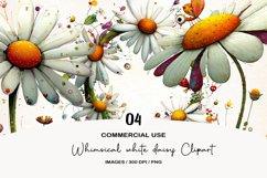 Whimsical white daisy Clipart Product Image 1