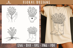 Whimsical Wildflower Boots Hands SVG Vintage print
