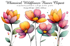 Whimsical Wildflower Clipart Product Image 1