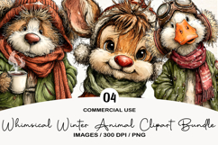 Whimsical Winter Animal Clipart Sublimation Product Image 1