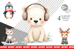 Clipart Winter Animals Product Image 1
