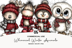 Whimsical Winter Animals Clipart Product Image 1