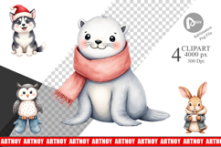 Clipart Winter Animals Product Image 1