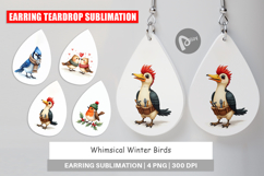 Whimsical Winter Birds Earring Product Image 1