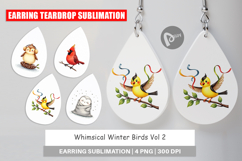 Whimsical Winter Birds Earring Product Image 1