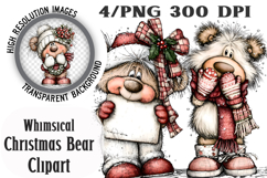 Whimsical Winter Christmas Bear Clipart Product Image 1