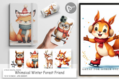Winter Forest Friends Digital Paper Product Image 1