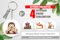Winter Forest Friends Keychain Product Image 1