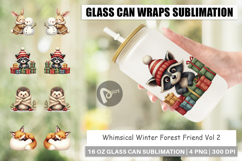 Winter Forest Friends Glass Can Product Image 1