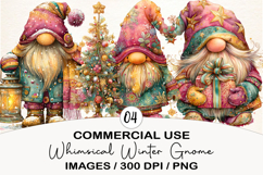 Whimsical Winter Gnome Clipart Product Image 1