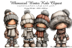 Whimsical Winter Kids Clipart Product Image 1