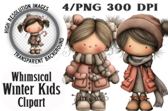 Whimsical Winter Kids Clipart Product Image 1