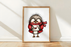 Whimsical Winter Robin Bird Clipart Product Image 3