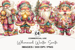 Whimsical Winter Santa Clipart Product Image 1
