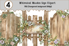 Whimsical Wooden Sign Clipart Product Image 1