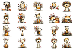 Whimsical Woodland Animals Clipart Product Image 2