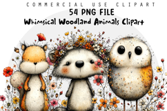 Whimsical Woodland Animals Clipart Product Image 1
