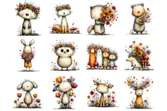 Whimsical Woodland Animals Clipart Product Image 4