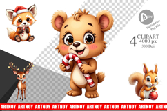 Whimsical Woodland Xmas Clipart Product Image 1