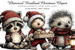 Whimsical Woodland Christmas Clipart Product Image 1