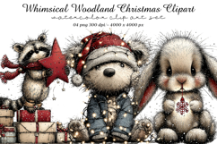 Whimsical Woodland Christmas Clipart Product Image 1