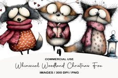 Whimsical Woodland Christmas Fox Clipart Product Image 1
