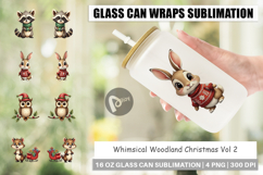 Whimsical Woodland Xmas Glass Can Product Image 1