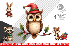 Whimsical Woodland Xmas Clipart Product Image 1