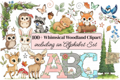 Whimsical Woodland Clipart set all at 300 dpi and with a transparent background.