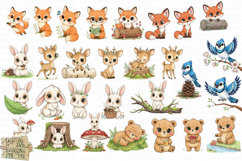 Whimsical Woodland Clipart set all at 300 dpi and with a transparent background.