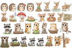 Whimsical Woodland Clipart set all at 300 dpi and with a transparent background.