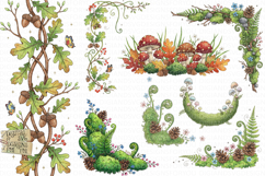 Whimsical Woodland Clipart set all at 300 dpi and with a transparent background.