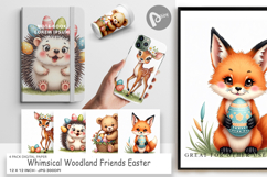 Woodland Friends Easter Digital Paper Product Image 1