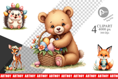 Woodland Friends Easter Clipart Product Image 1