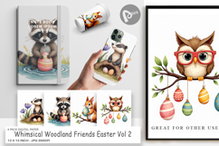 Woodland Friends Easter Digital Paper Product Image 1