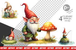 Woodland Gnomes Clipart Product Image 1
