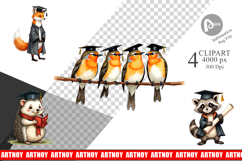 Whimsical Woodland Grad Clipart Product Image 1
